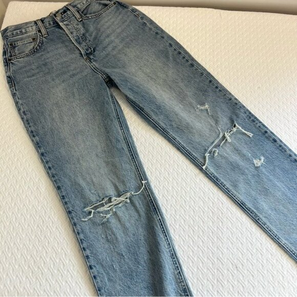 Aritzia Jodi High Rise Loose Jeans 29l waist 24 light blue loose wide leg denim - Picture 12 of 16